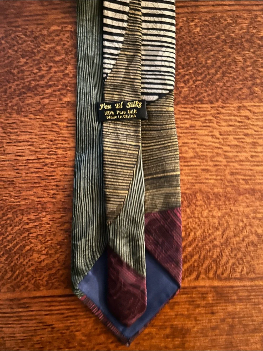 Vibrant 100% Silk Colorful Abstract Art Print Tie w/Subtle Floral 1980’s